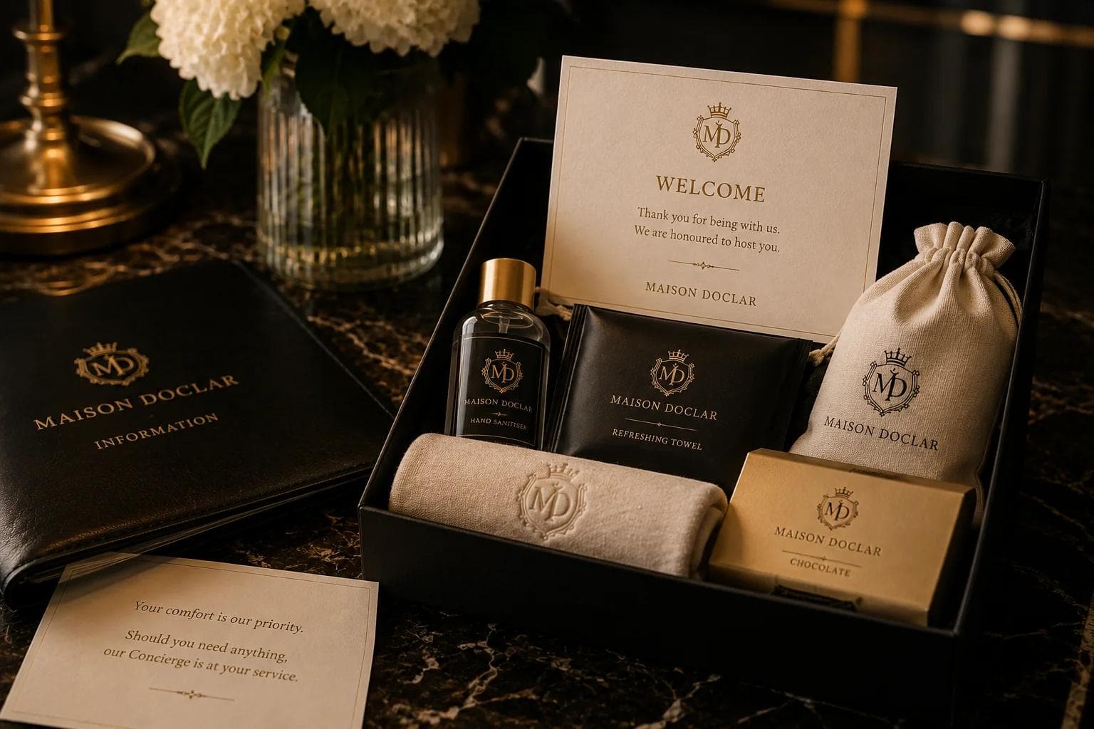 A welcome amenity box with keepsakes, the lifecycle of memory